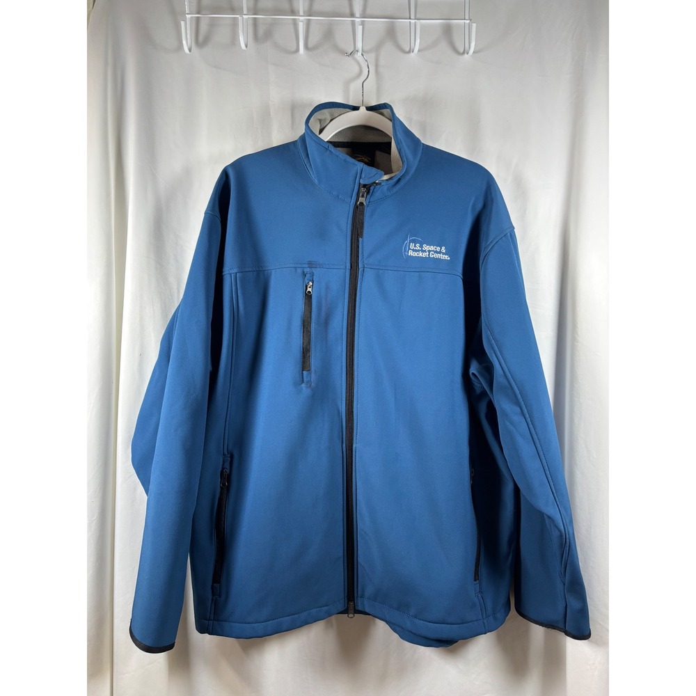Prairie Mountain Mens Blue U.S.‎ Space & Rocket Center Softshell Jacket Size 2XL